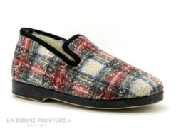 Ouf CHAUX Carreaux Multicolores - Charentaises Femme Fourre Laine