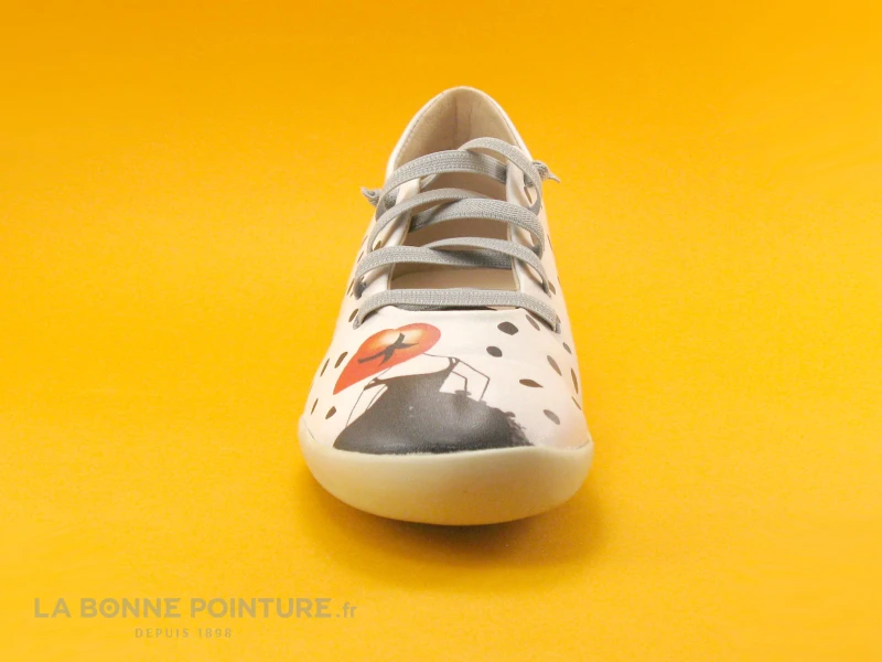 Alce Shoes 9235 - Blanc Noir - Femme Chapeau - Ballerine 4 Alce Shoes 9235 - Blanc Noir - Femme Chapeau - Ballerine – Image 2