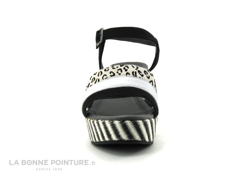 MamZelle PISTO Compo Leo Blanc Noir - Sandale - Talon Rayures 4 MamZelle PISTO Compo Leo Blanc Noir - Sandale - Talon Rayures – Image 2