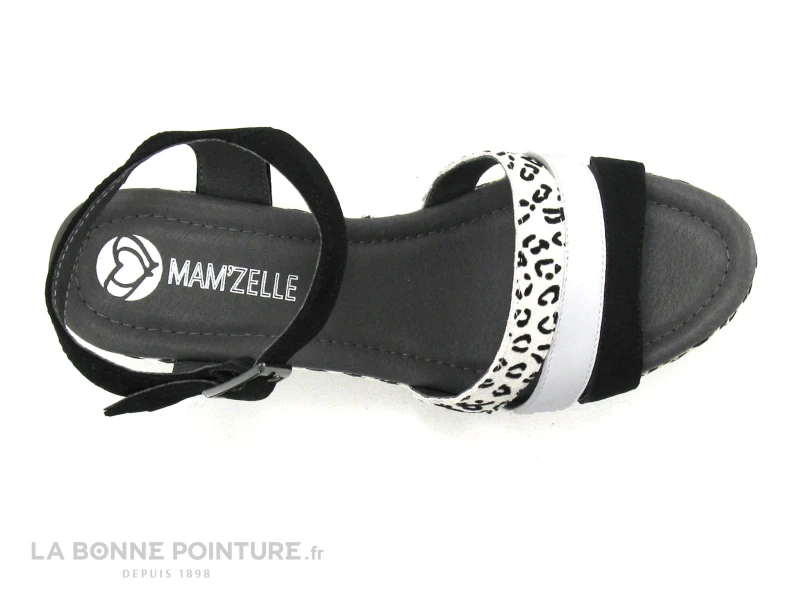 MamZelle PISTO Compo Leo Blanc Noir - Sandale - Talon Rayures 8 MamZelle PISTO Compo Leo Blanc Noir - Sandale - Talon Rayures – Image 6