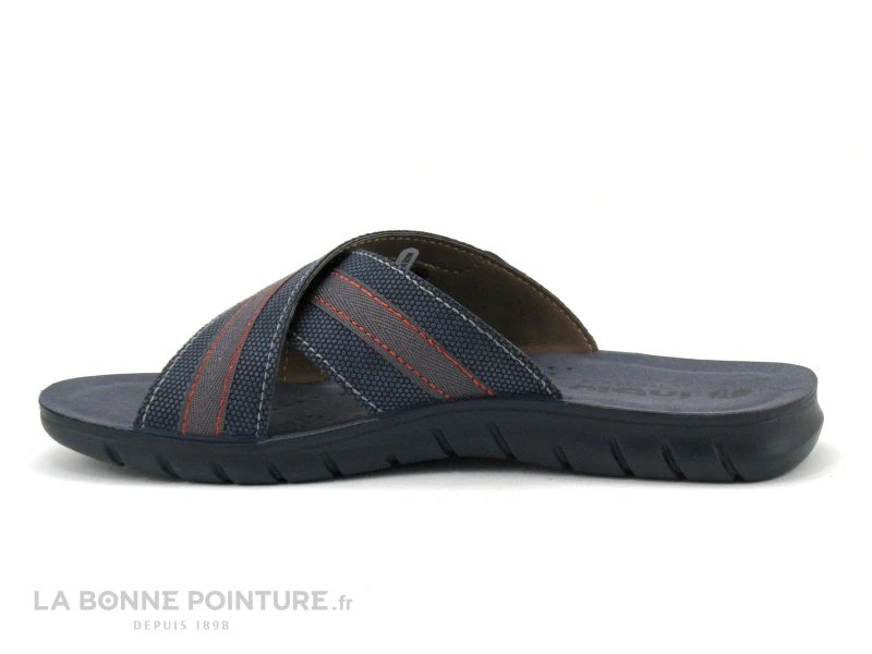 Inblu FO483R01 Bleu Marine - Coutures Rouges - Mule Homme 4 Inblu FO483R01 Bleu Marine - Coutures Rouges - Mule Homme – Image 2