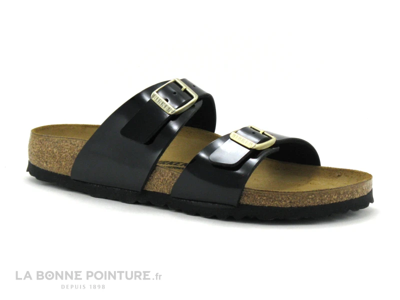 Birkenstock SIDNEY Birko Flor Vernis Noir - Boucle Or - BK1000551- Mule 3 Birkenstock SIDNEY Birko Flor Vernis Noir - Boucle Or - BK1000551- Mule