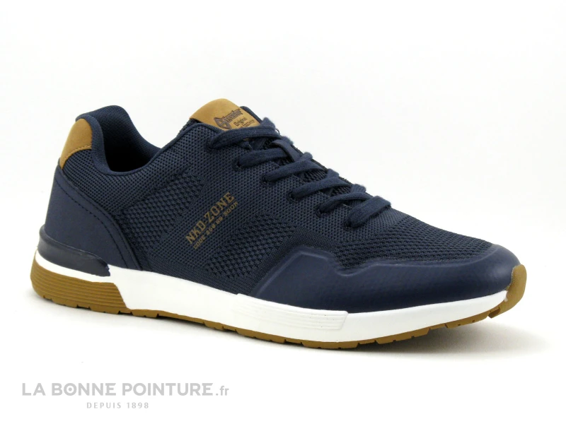 Streeter XABY Marine - Camel - Basket Homme En Maille Bleu Marine 3 Streeter XABY Marine - Camel - Basket Homme En Maille Bleu Marine