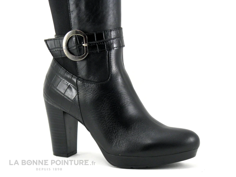 Patricia Miller 5179 - Botte Cuir Noir - Croco - Strech - Talon Haut 7 Patricia Miller 5179 - Botte Cuir Noir - Croco - Strech - Talon Haut – Image 5