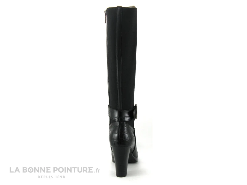 Patricia Miller 5179 - Botte Cuir Noir - Croco - Strech - Talon Haut 6 Patricia Miller 5179 - Botte Cuir Noir - Croco - Strech - Talon Haut – Image 4