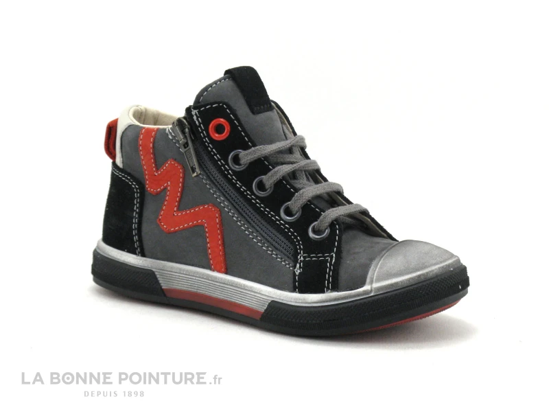 Bopy VEMIGIO - Gris Noir Rouge - Basket Montante GARCON 3 Bopy VEMIGIO - Gris Noir Rouge - Basket Montante GARCON