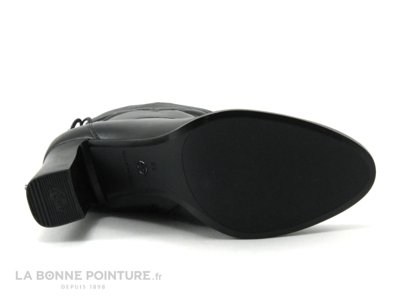 Tamaris 1-25368-27 Black Leather - Bottine à Talon Haut Cuir Noir 8 Tamaris 1-25368-27 Black Leather - Bottine à Talon Haut Cuir Noir – Image 6