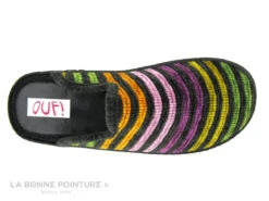 Ouf GRAVURE Gris - Rayures Multicolores - Pantoufle Mule Femme -Les Bonnes Chaussures cd24607c73b9e66c561f35ea11d5d5ef img 4673.jpg 177291