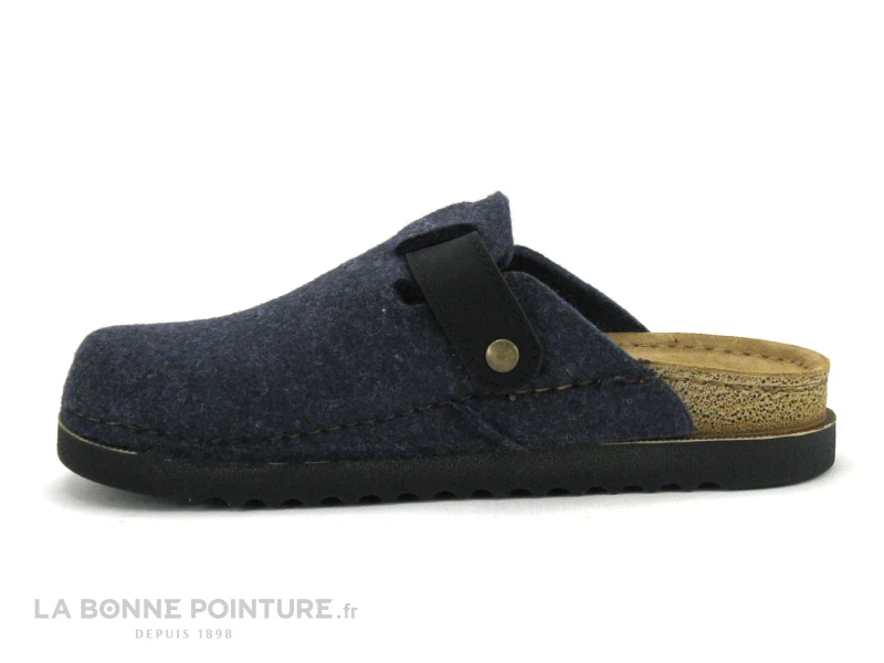 Ouf MORAVIE Marine - Pantoufle Sabot Femme En Feutre Recycle 4 Ouf MORAVIE Marine - Pantoufle Sabot Femme En Feutre Recycle – Image 2