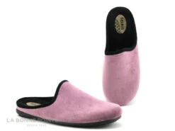 Selkis 22325 Mauve - Pantoufle Mule Femme En Velours
