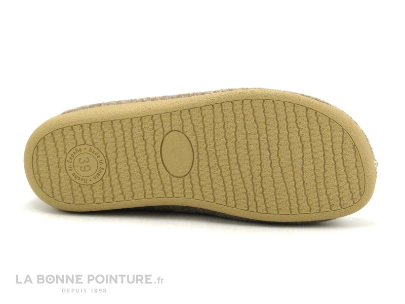 CM Confort Mono Tweed Beige - 20117 - Chausson Femme Fourre Laine 6 CM Confort Mono Tweed Beige - 20117 - Chausson Femme Fourre Laine – Image 4