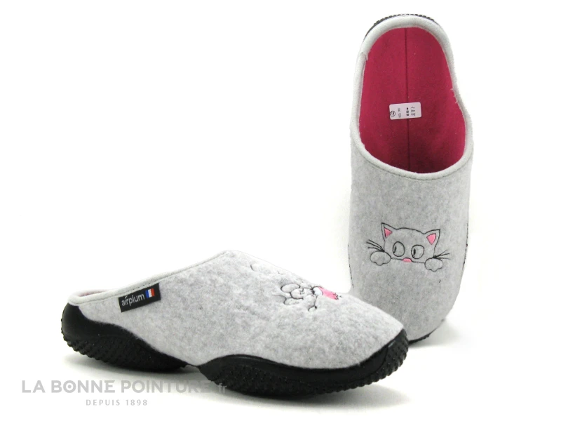 Airplum BERCHAT Gris - Pantoufle Mule Femme - Semelle Souple 3 Airplum BERCHAT Gris - Pantoufle Mule Femme - Semelle Souple