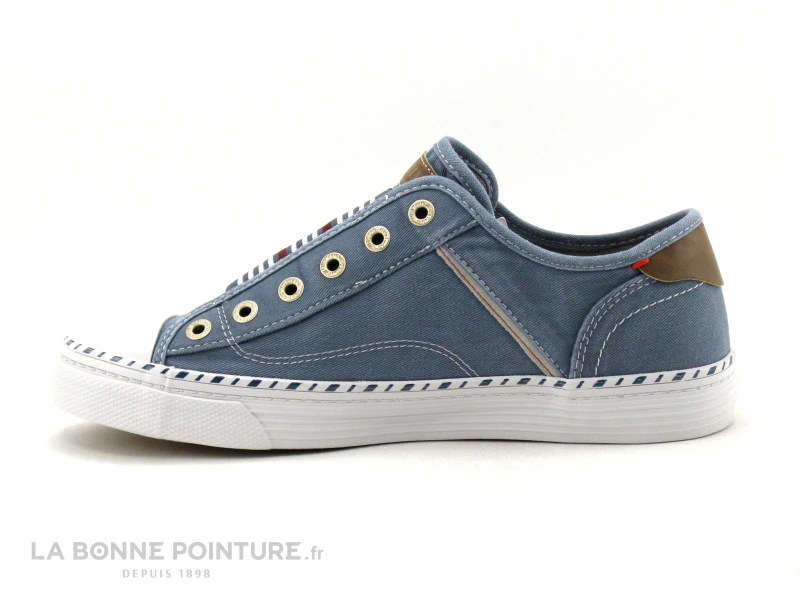 Mustang 1376-402-807 Bleu Ciel - Basket Sans Lacet Femme En Toile 5 Mustang 1376-402-807 Bleu Ciel - Basket Sans Lacet Femme En Toile – Image 3