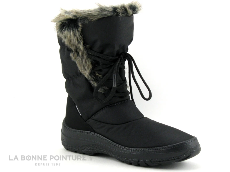 Antarctica 687 Noir - Fourrure Beige - Lacet - Botte Neige Femme 3 Antarctica 687 Noir - Fourrure Beige - Lacet - Botte Neige Femme