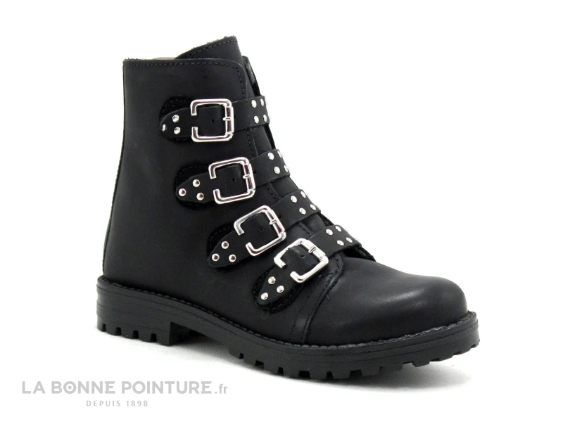 MKids MERAVI MK6777F8IA - Brides Clous - Boucle Ouverte - Boots Noires 3 MKids MERAVI MK6777F8IA - Brides Clous - Boucle Ouverte - Boots Noires