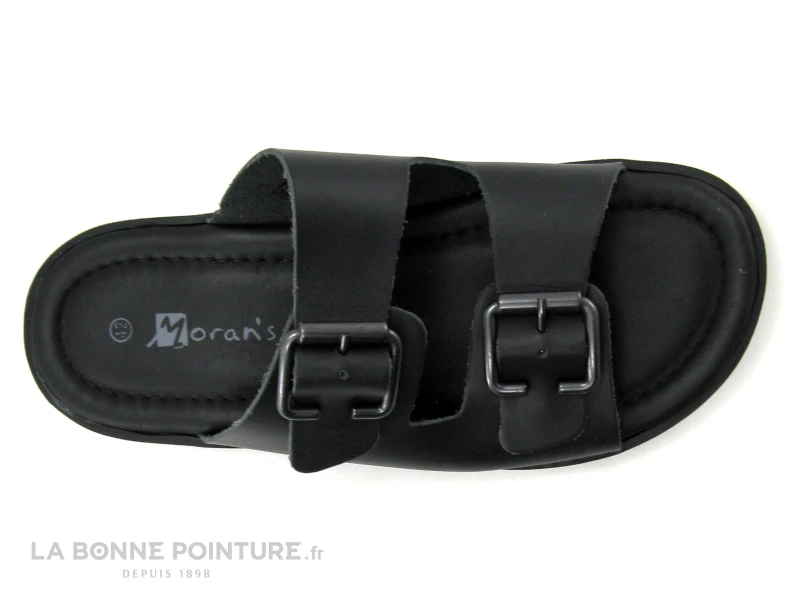 Morans POLARO Noir - Mule Homme Cuir Noir Avec Brides Reglables 5 Morans POLARO Noir - Mule Homme Cuir Noir Avec Brides Reglables – Image 3
