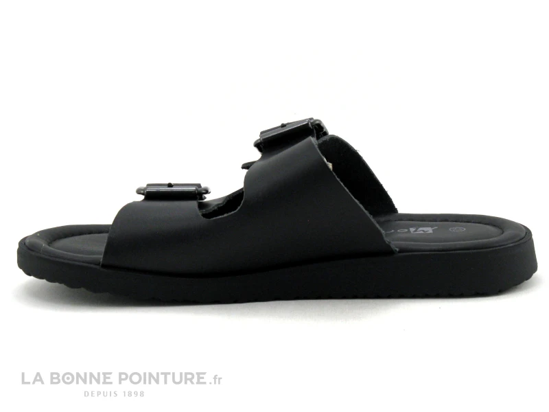 Morans POLARO Noir - Mule Homme Cuir Noir Avec Brides Reglables 4 Morans POLARO Noir - Mule Homme Cuir Noir Avec Brides Reglables – Image 2