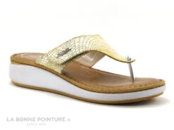 Fly Flot FIBBY - Jaune Blanc Argent - Tong Reglable Femme