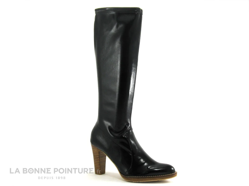 Fugitive ARCOL Stretch Vernis Noir - Botte Talon Haut 3 Fugitive ARCOL Stretch Vernis Noir - Botte Talon Haut