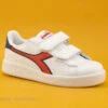 Diadora GAME P PS White Aurora Red - Basket Bleu Blanc Rouge - 2 Velcros