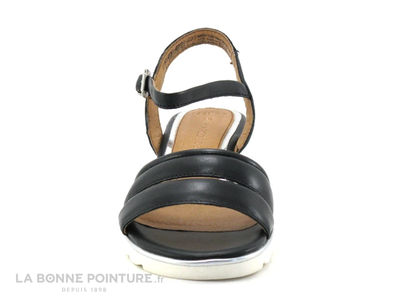 Marco Tozzi Premio 2-28724-28 - Nu-pieds Cuir Noir -Talon Compense 4 Marco Tozzi Premio 2-28724-28 - Nu-pieds Cuir Noir -Talon Compense – Image 2