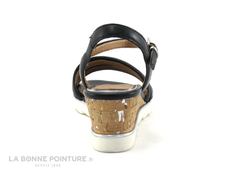 Marco Tozzi Premio 2-28724-28 - Nu-pieds Cuir Noir -Talon Compense 6 Marco Tozzi Premio 2-28724-28 - Nu-pieds Cuir Noir -Talon Compense – Image 4